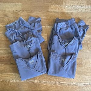 TWO full sets jogger scrubs gray, Large
